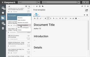 Use templates to quickly create documents